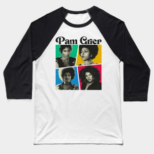 Pam Grier Comics Black Baseball T-Shirt